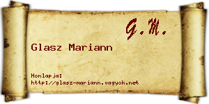 Glasz Mariann névjegykártya